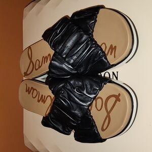 SOLD NEW Sam Edelman Ruched Crossed over leather sandals